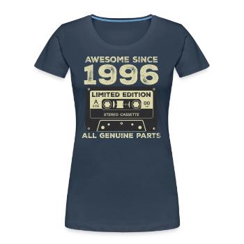 1996 Geburtstag geboren im Jahr 1996 Vintage Retro - Frauen Premium Bio T-Shirt - Navy - Vorne - Mia (176cm)