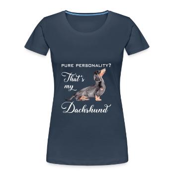 Dachshund personality on four paws - Women's Premium Organic T-Shirt - navy - Front - Mia (176cm)