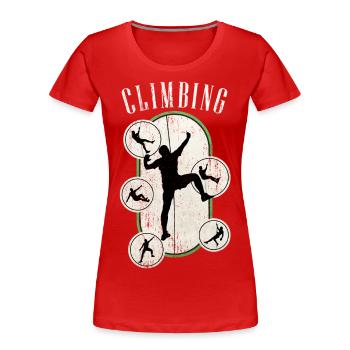 Escalade, Escalade, Montagne, Alpinisme, Sports, Nature - T-shirt bio Premium Femme - bleu marine - Devant - Mia (176cm)