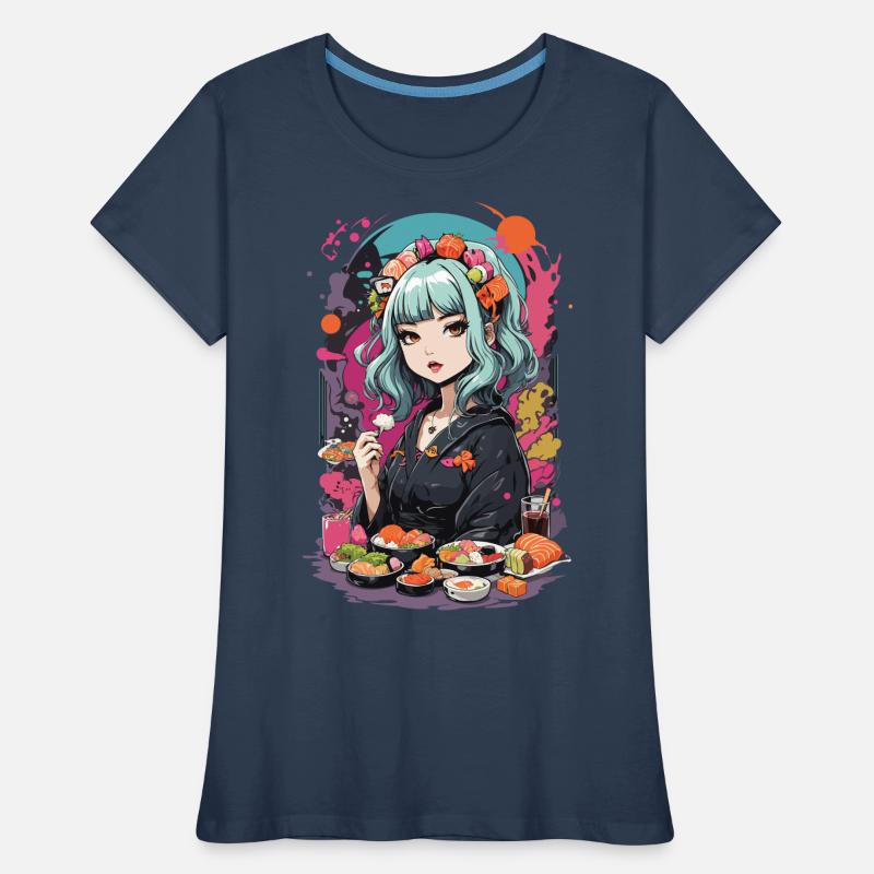 Anime Sushi e-Girl Goth Pastel Style Design Frauen Premium Bio T-Shirt