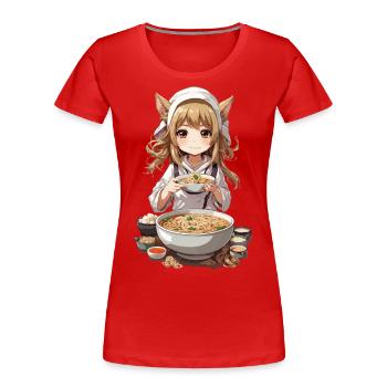 Kemonomimi Girl Ramen Anime Manga Lover - Women's Premium Organic T-Shirt - navy - Front - Mia (176cm)