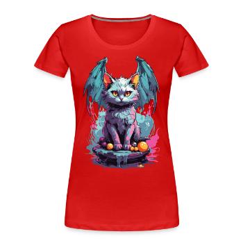 Pastell Goth Katze Dunkle Magie und Miau - Frauen Premium Bio T-Shirt - Navy - Vorne - Mia (176cm)