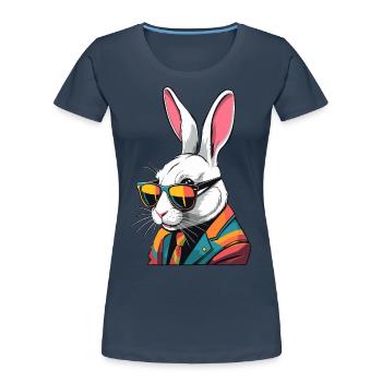 Iconic Dad Bunny Easter Bunny Streetwear Dad - Women's Premium Organic T-Shirt - navy - Front - Mia (176cm)
