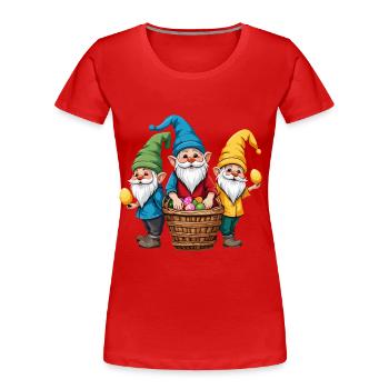 Gnome nordique de Pâques lapin nains - T-shirt bio Premium Femme - bleu marine - Devant - Mia (176cm)