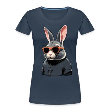 Iconic Dad Bunny Easter Bunny Streetwear Dad - Women's Premium Organic T-Shirt - navy - Front - Mia (176cm)