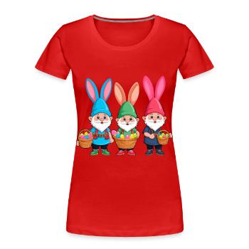Ostern Nordische Wichtel Gnom Osterhase Lustiges - Frauen Premium Bio T-Shirt -  - Vorne - Mia (176cm)