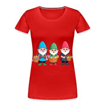 Gnome nordique de Pâques lapin nains - T-shirt bio Premium Femme - bleu marine - Devant - Mia (176cm)