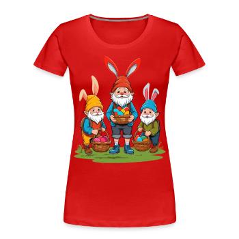 Ostern Nordische Wichtel Gnom Osterhase Süße - Frauen Premium Bio T-Shirt - Navy - Vorne - Mia (176cm)