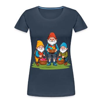 Ostern Nordische Wichtel Gnom Osterhase Zwerge - Frauen Premium Bio T-Shirt - Navy - Vorne - Mia (176cm)