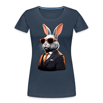 Iconic Daddy Bunny Easter Bunny Streetwear - Women's Premium Organic T-Shirt - navy - Front - Mia (176cm)