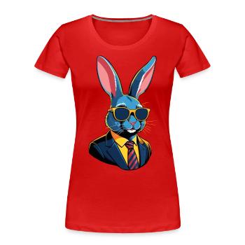Ikonischer Papa Hase Osterhasen Streetwear Vater - Frauen Premium Bio T-Shirt - Navy - Vorne - Mia (176cm)
