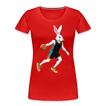 Basketballspieler Osterhase Lustig Streetwear - Frauen Premium Bio T-Shirt - Navy - Vorne - Mia (176cm)