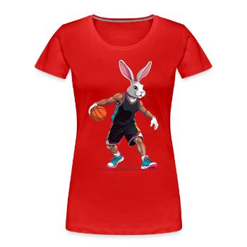 Basketballspieler Osterhase Lustig Streetwear - Frauen Premium Bio T-Shirt - Navy - Vorne - Mia (176cm)