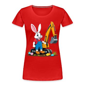 Easter Bunny Excavator Driver Easter Eggs Digging Funny - Women's Premium Organic T-Shirt - navy - Front - Mia (176cm)