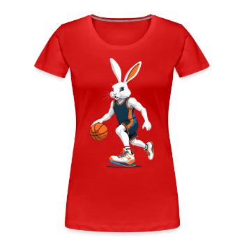 Basketball Player Easter Bunny In Streetwear Style - Women's Premium Organic T-Shirt - navy - Front - Mia (176cm)