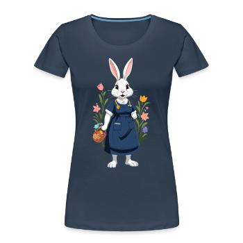 Infirmière lapin Lapin de Pâques Infirmière - T-shirt bio Premium Femme - bleu marine - Devant - Mia (176cm)