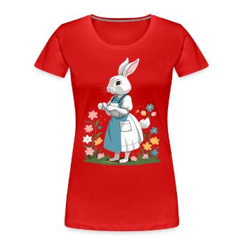 Infirmière lapin Lapin de Pâques Infirmière - T-shirt bio Premium Femme - bleu marine - Devant - Mia (176cm)