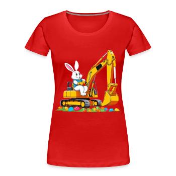 Easter Bunny Excavator Driver Easter Eggs Funny - Women's Premium Organic T-Shirt - navy - Front - Mia (176cm)