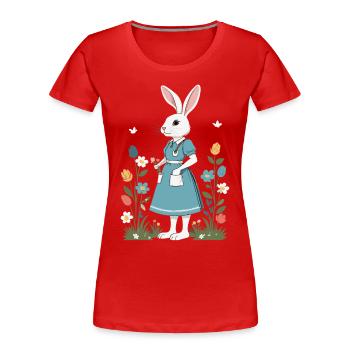 Infirmière Bunny Médecin Hôpital Pâques - T-shirt bio Premium Femme - bleu marine - Devant - Mia (176cm)