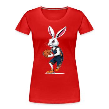 Basketballspieler Osterhase Lustig Streetwear - Frauen Premium Bio T-Shirt - Navy - Vorne - Mia (176cm)