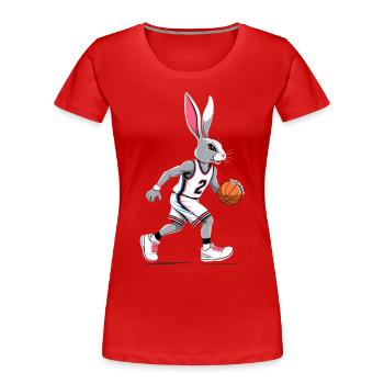 Basketballspieler Osterhase Lustig Streetwear - Frauen Premium Bio T-Shirt - Navy - Vorne - Mia (176cm)