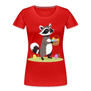 Drôle De Costume De Raton Laveur Oeufs De Pâques Mignons - T-shirt bio Premium Femme - bleu marine - Devant - Mia (176cm)
