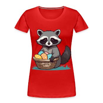 Lustiges Waschbär Osterhasen Niedliches Design - Frauen Premium Bio T-Shirt - Navy - Vorne - Mia (176cm)