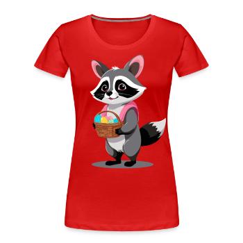 Drôle De Costume De Raton Laveur Oeufs De Pâques Mignons - T-shirt bio Premium Femme - bleu marine - Devant - Mia (176cm)