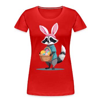 Costume mignon de lapin de Pâques raton laveur drôle - T-shirt bio Premium Femme - bleu marine - Devant - Mia (176cm)