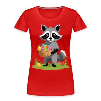 Lustiges Waschbär Osterhasen Niedliches Design - Frauen Premium Bio T-Shirt - Navy - Vorne - Mia (176cm)