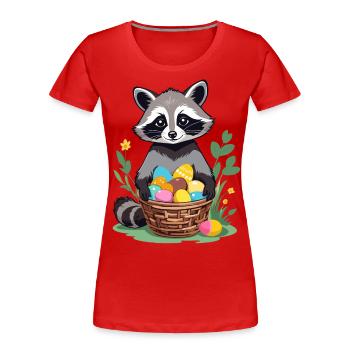 Drôle De Costume De Raton Laveur Oeufs De Pâques Mignons - T-shirt bio Premium Femme - bleu marine - Devant - Mia (176cm)