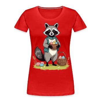 Funny Cute Raccoon Costume Easter Eggs - Women's Premium Organic T-Shirt - navy - Front - Mia (176cm)