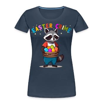 Easter Crime Funny Raccoon Easter Bunny - Women's Premium Organic T-Shirt - navy - Front - Mia (176cm)