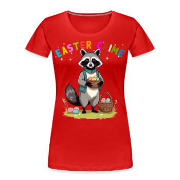 Easter Crime Raccoon Easter Bunny Design - Women's Premium Organic T-Shirt - navy - Front - Mia (176cm)