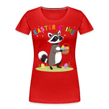 Drôle De Costume De Raton Laveur Oeufs De Pâques Mignons - T-shirt bio Premium Femme - bleu marine - Devant - Mia (176cm)