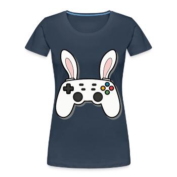 Easter Bunny Gamer Iconic Easter Gaming - Women's Premium Organic T-Shirt - navy - Front - Mia (176cm)