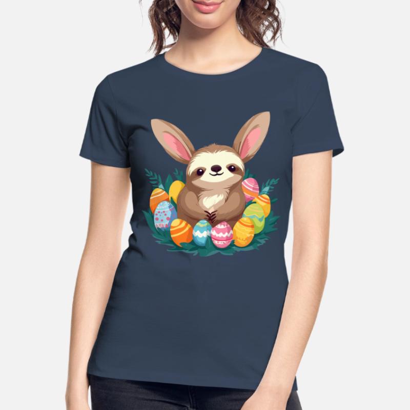 Funny Sloth Easter Bunny Iconic Easter Women's Premium Organic T-Shirt