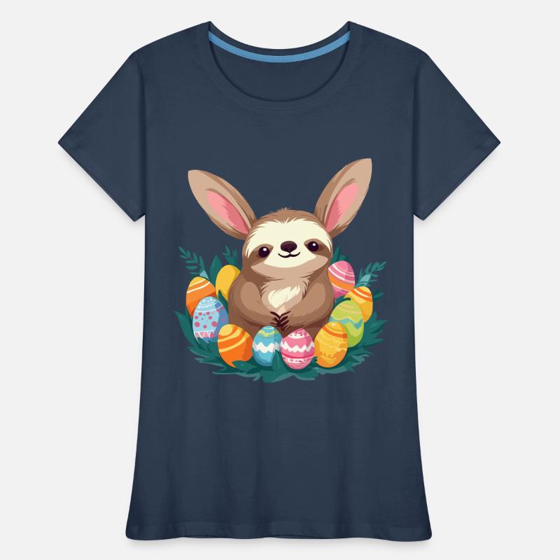 Funny Sloth Easter Bunny Iconic Easter Women's Premium Organic T-Shirt