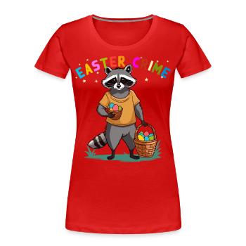 Funny Raccoon Costume Easter Bunnies Easter Eggs - Women's Premium Organic T-Shirt - navy - Front - Mia (176cm)