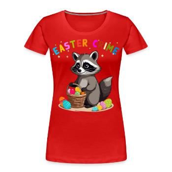Funny Raccoon Costume with Easter Eggs - Women's Premium Organic T-Shirt - navy - Front - Mia (176cm)