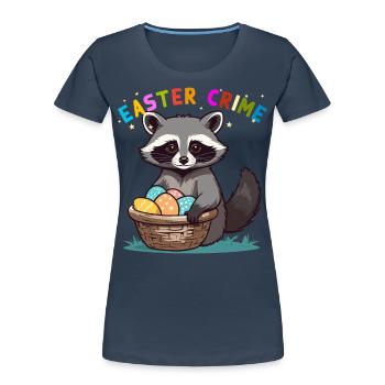 Drôle De Costume De Raton Laveur Oeufs De Pâques Mignons - T-shirt bio Premium Femme - bleu marine - Devant - Mia (176cm)
