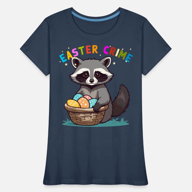 Funny Raccoon Costume Cute Easter Eggs Women's Premium Organic T-Shirt