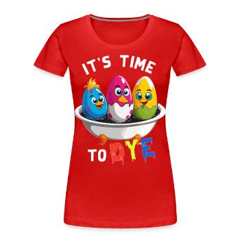 Oeufs Teinture Humour Coloré Drôle Pâques Artiste - T-shirt bio Premium Femme - bleu marine - Devant - Mia (176cm)