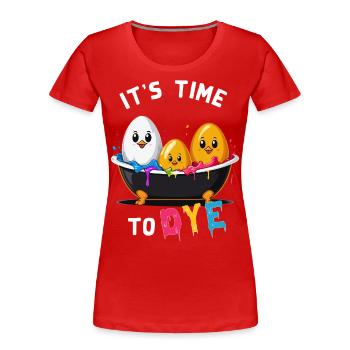 Oeuf Teinture Dire Drôle Coloré Artiste Pâques - T-shirt bio Premium Femme - bleu marine - Devant - Mia (176cm)