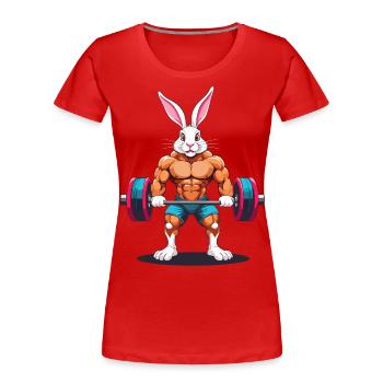 Easter Bunny Body Building Animal Funny Workout - Women's Premium Organic T-Shirt - navy - Front - Mia (176cm)