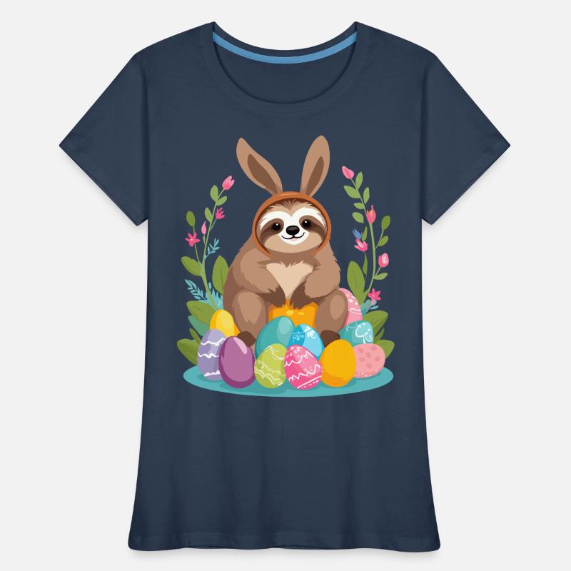 Funny Sloth Easter Bunny Iconic Easter Women's Premium Organic T-Shirt
