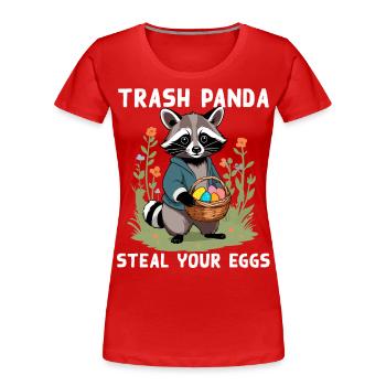 Funny raccoon Easter bunny Easter saying - Women's Premium Organic T-Shirt - navy - Front - Mia (176cm)