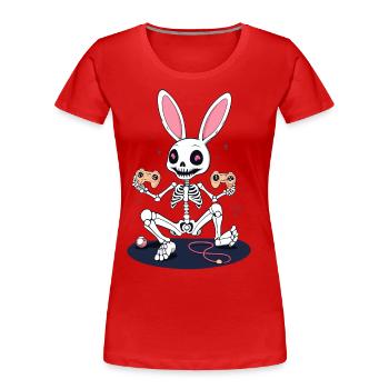 Osterhase Gamer Ikonisches Ostern Gaming - Frauen Premium Bio T-Shirt -  - Vorne - Mia (176cm)