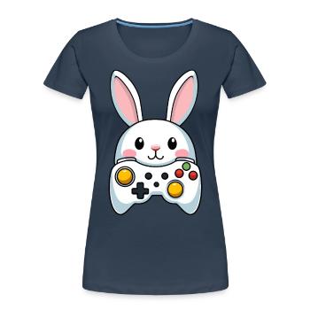 Easter Bunny Gamer Iconic Easter Gaming - Women's Premium Organic T-Shirt - navy - Front - Mia (176cm)