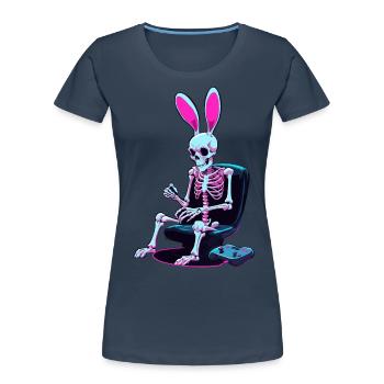 Easter Bunny Gamer Iconic Easter Gaming - Women's Premium Organic T-Shirt - navy - Front - Mia (176cm)